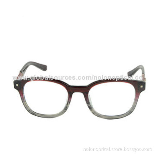 Acetate Eyeglasses Frame Lamination with Metal Plaque